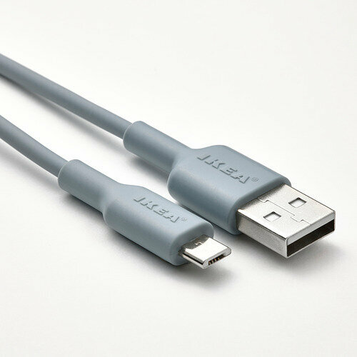Кабель USB-A–USB-micro, Ikea SITTBRUNN, голубой