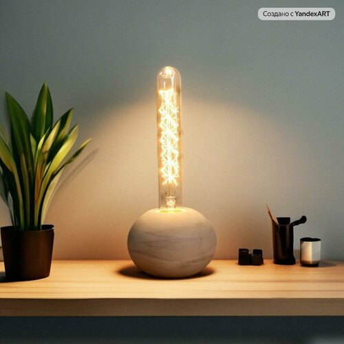 Настольный светильник в стиле лофт из бетона с цоколем Е27