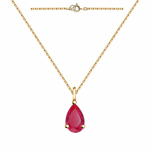 Колье Diamant online, золото, 585 проба, рубин, длина 40 см., розовый