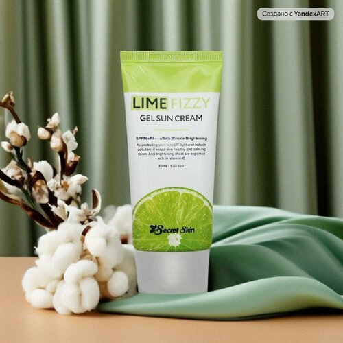 Крем для ухода за кожей лица SECRET SKIN Lime Fizzy Gel Sun Cream, 50 мл