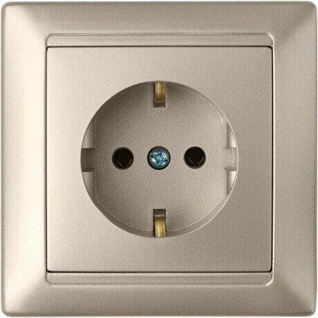 Розетка 1-ая (скрытая, с/з) шампань, Стиль, Bylectrica (РС16-306шамп) (BYLECTRICA)