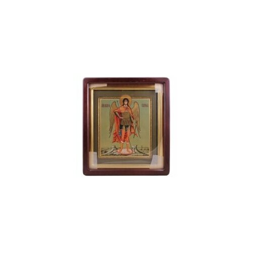 Икона живописная Архангел Гавриил 26х31 в киоте #160576