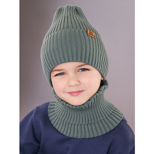 фото Шапка бини поляярик, размер 52-54, зеленый