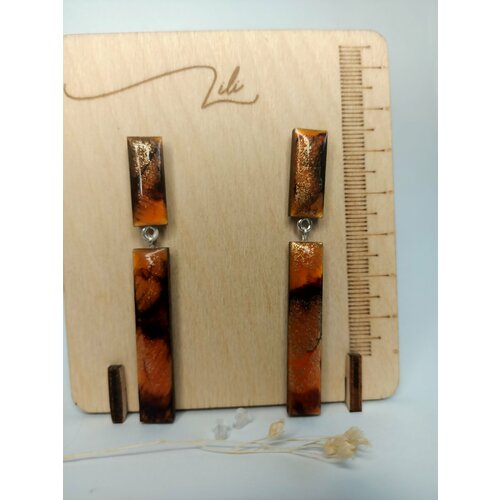 Серьги, размер 60 мм, оранжевый