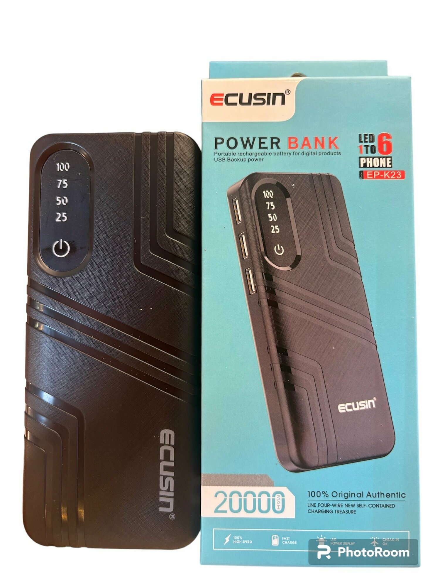Повербанк 20000 мАч / Power Bank 20000 mAh / Внешний аккумулятор Ecusin EP-K23