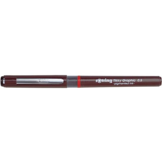Ручка для черчения Rotring Tikky Graphic 0.5мм черн.:черные корпус бордовый - фото №19