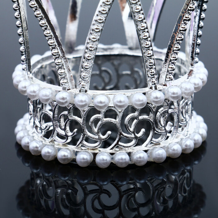 Украшение для торта "Корона принцессы", цвет серебро