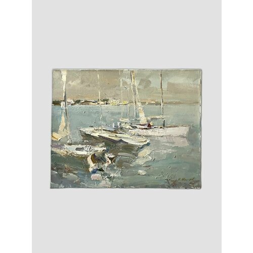 Авторская картина Яхт-клуб на Казантипе холстмасло Иноземцев А В 2023г 31000₽