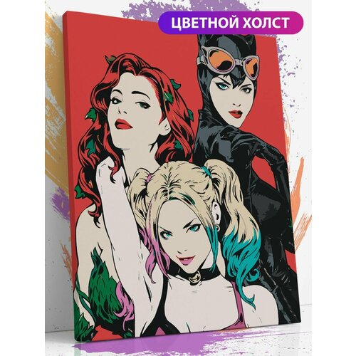 Картина по номерам на холсте с подрамником, Женщина-кошка, Catwoman, Селина Кайл, 40х60 см женщина кошка catwoman раскраска картина по номерам на холсте