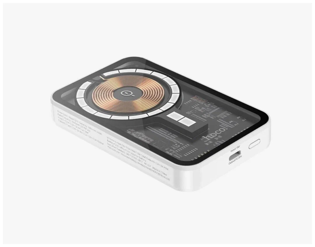 Внешний аккумулятор Q10A 10000 mah 3A 20W 3 в 1 HOCO Белый — фото 1