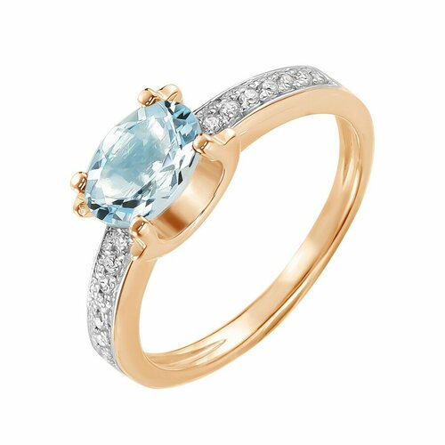 Кольцо ALORIS, красное золото, 585 проба, топаз, размер 17.5