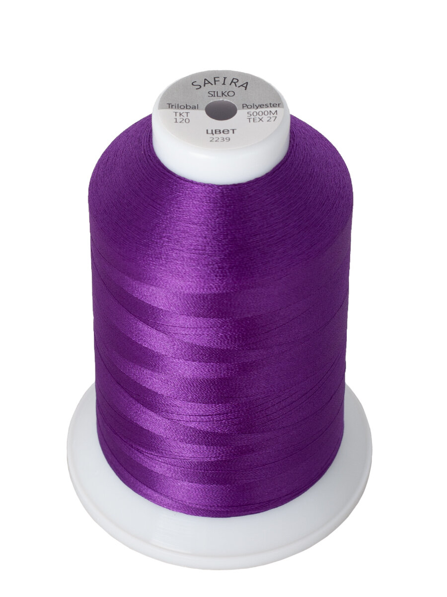 Нитки швейные для вышивания SAFIRA 120D/2, 5000м — фото 1