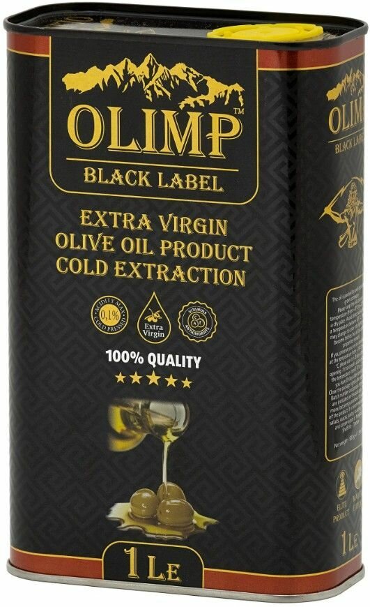 фото Масло оливковое OLIMP EXTRA VIRGIN коллекция BLACK LABEL, 1 литр Греция