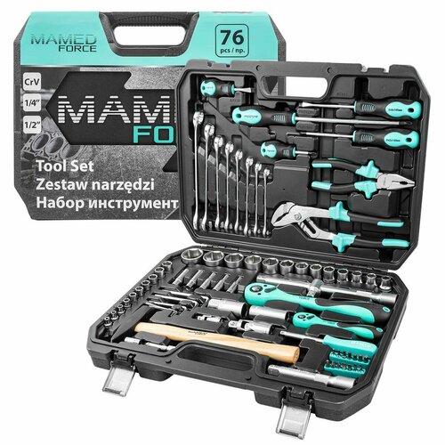 Набор инструментов PROFI 76пр. 1/4',1/2'(6гр)(4-32мм) MAMEDFORCE MF-4772-5