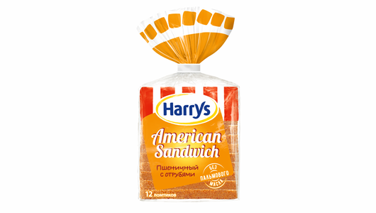 Хлеб Harry's American Sandwich пшеничный с отрубями, 12 ломтиков