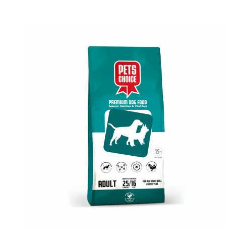 Корм сухой Pet's Choice для молодых собак средних и крупных пород с курицей и рисом