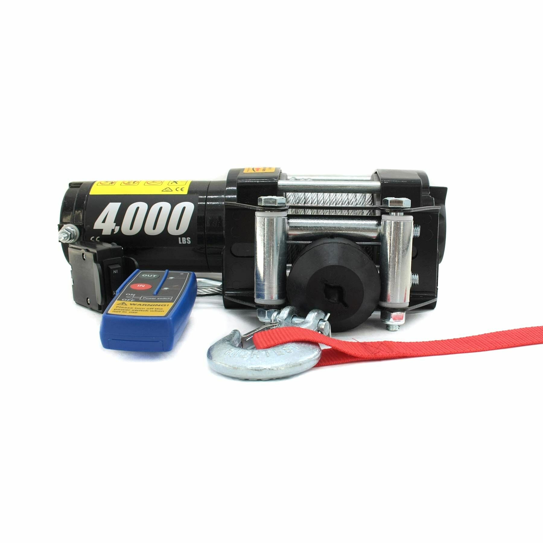 Лебедка электрическая 12V PRO&TOP 4000lbs / 1814 кг стальной трос (153/1)