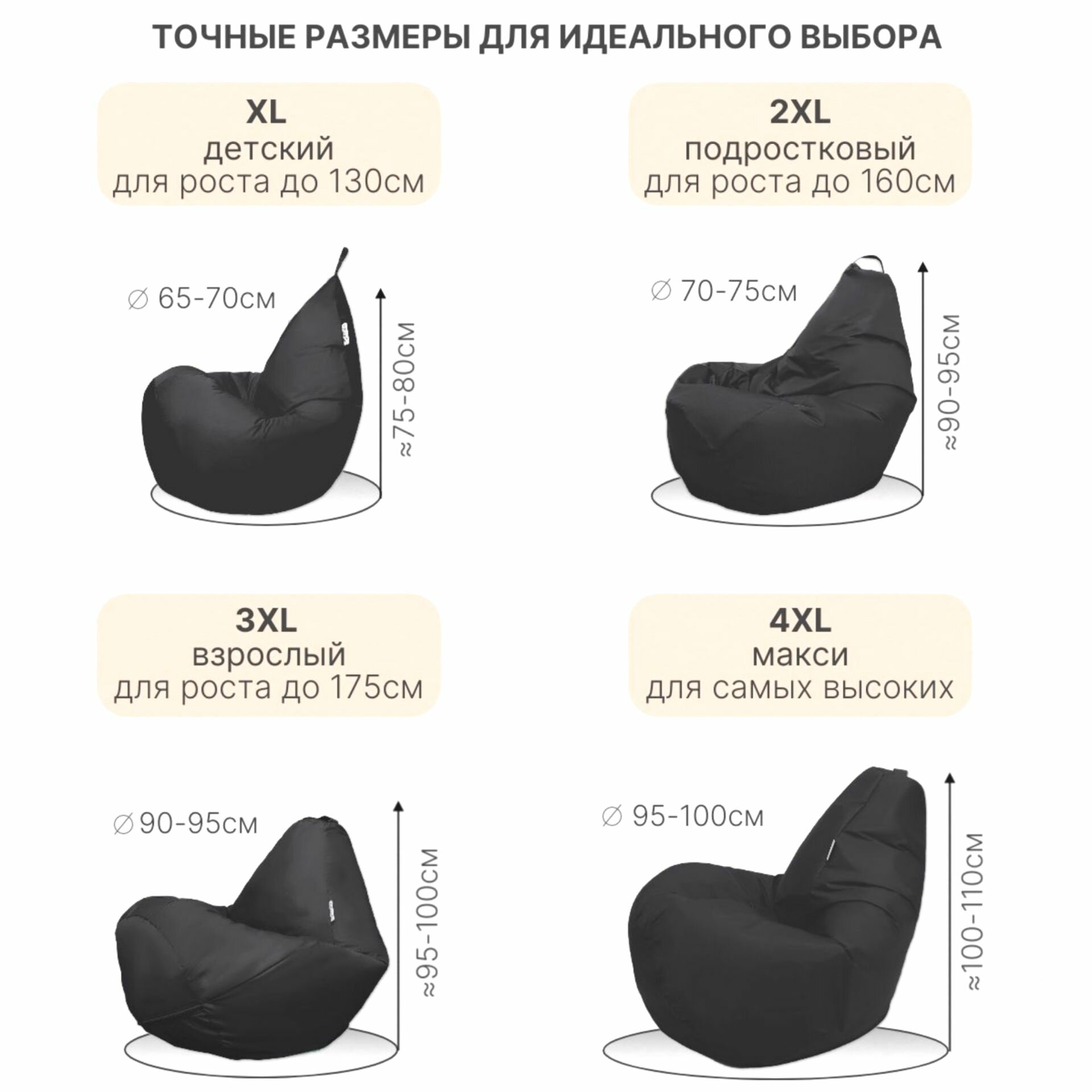 Кресло мешок Груша 2XL серый Дюспо