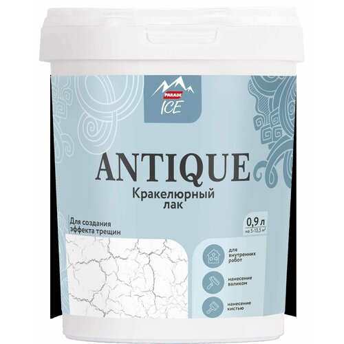 Лак кракелюровый Parade Ice «Antique», 0.9 л, цвет прозрачный лак декоративный parade ice charm 0 9 л цвет золото