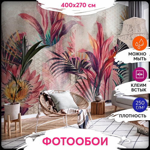 Фотообои 3Д 400х270 - Розовые цветы