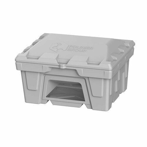 Ящик для хранения Polimer Group, для соли, реагентов с дозатором, серый, 250 л