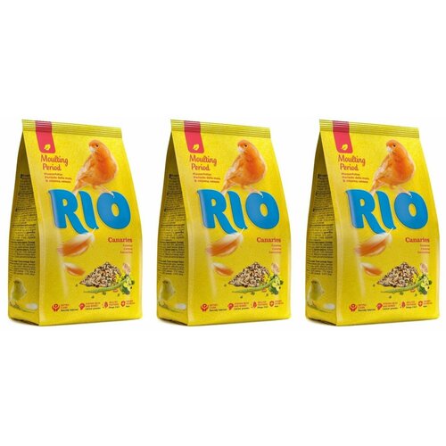 корм для птиц rio для канареек 1кг RIO Корм сухой для канареек в период линьки, 500 г, 3шт