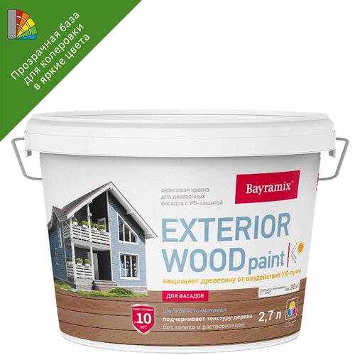 Краска для дерева Bayramix Exterior Wood цвет прозрачный 2.7 л