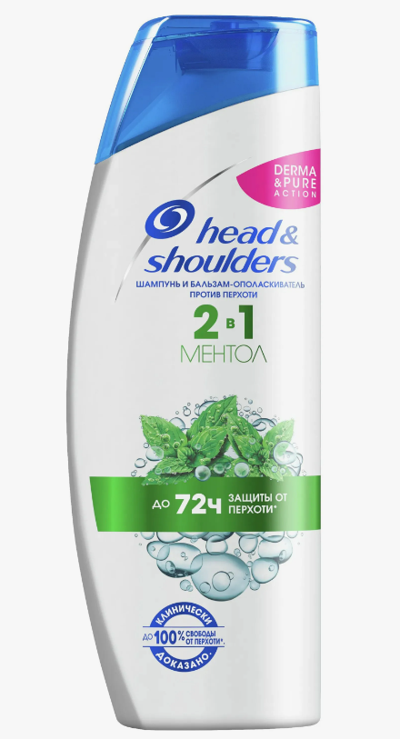 Шампунь и бальзам-ополаскиватель Head&Shoulders Ментол против перхоти 2в1, 300 мл.