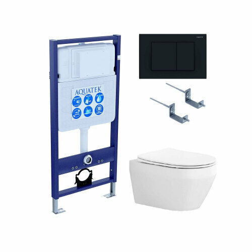 Set AQUATEK ЛЕЯ рама AQUATEK Standard INS-0000012 с звукоиз прокладкойкрепеж KKI-0000002кнопкаKDI-0000012унитаз ЛЕЯ AQ1199-00 с крышкой-сиденьем 35997₽