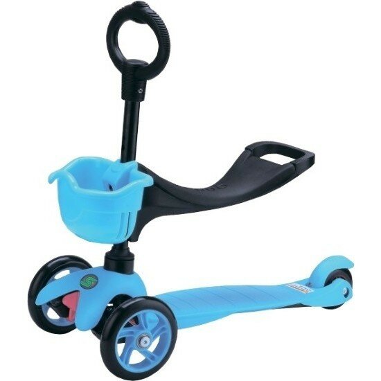 Самокат "Scorpion 3 в 1" для детей от 1 до 4 лет голубой — фото 1