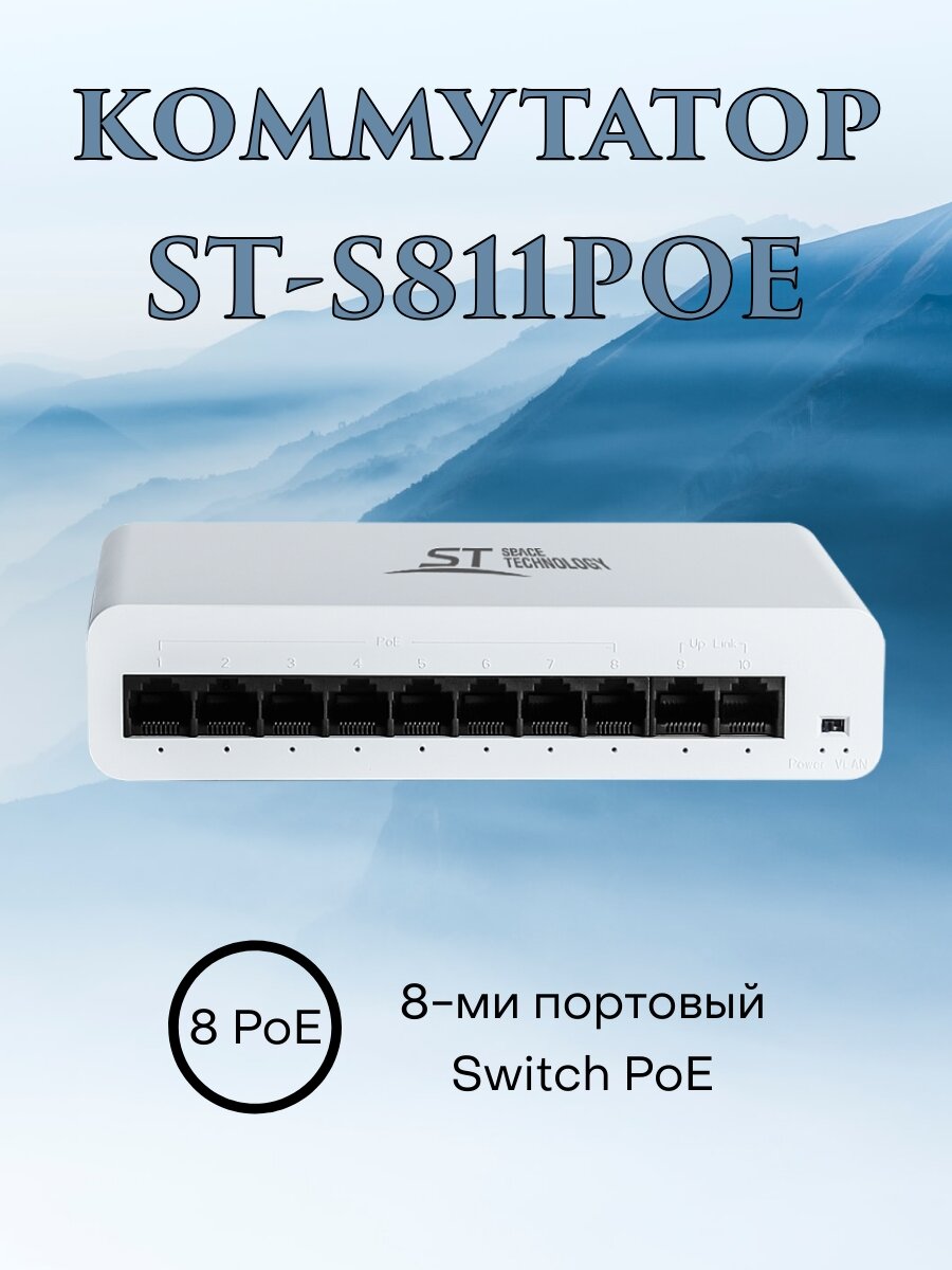 Источник питания для видеонаблюдения Switch ST-S811Poe