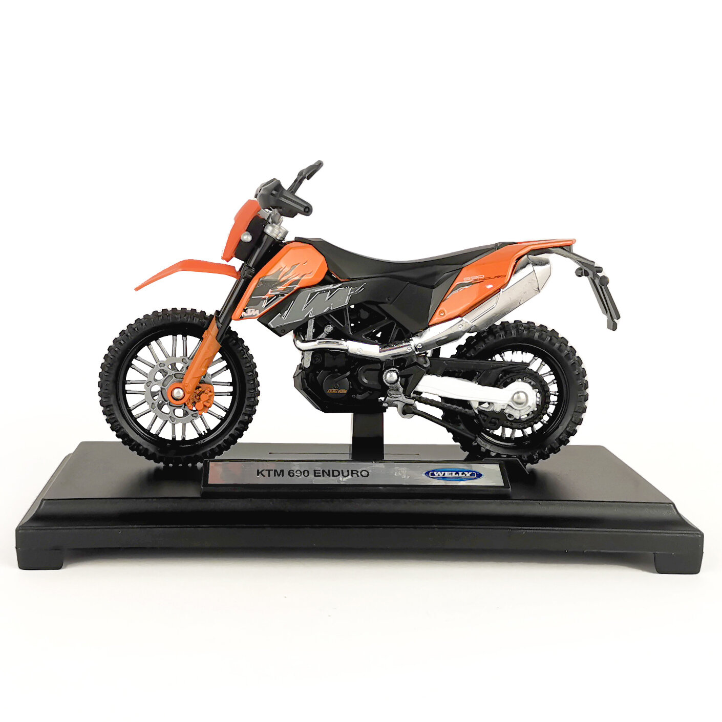 Мотоцикл Welly 1:18 KTM 690 Enduro R оранжевый - фото №7