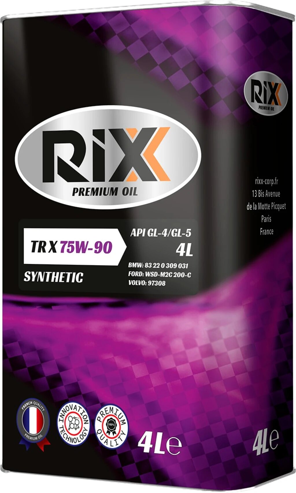 фото Масло Трансмиссионное "Rixx" 75w90 Gl-4/Gl-5 4 л.