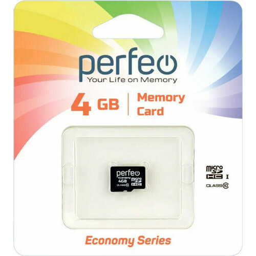 Карта памяти Карта памяти Perfeo microSD 4GB High-Capacity (Class 10) w/o Adapter economy series perfeo карта памяти perfeo microsd 32gb high capacity class 10