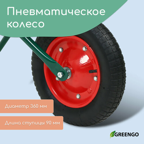 Тачка садовая Greengo, одноколёсная: груз/п 120 кг, объём 65 л