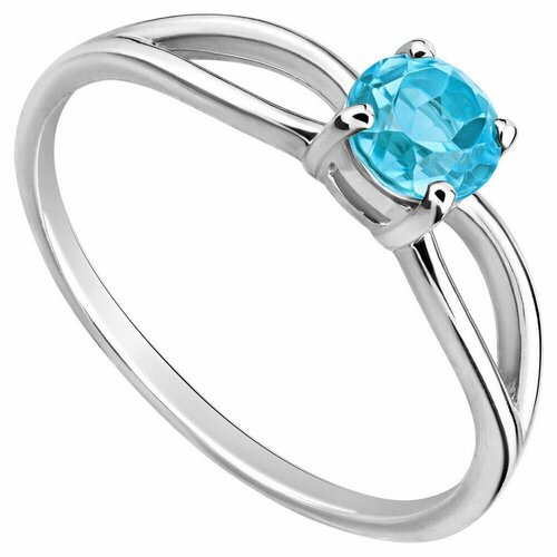 Кольцо Lazurit Online, серебро, 925 проба, родирование, топаз, размер 21 серебряное кольцо колд с голубым топазом родий