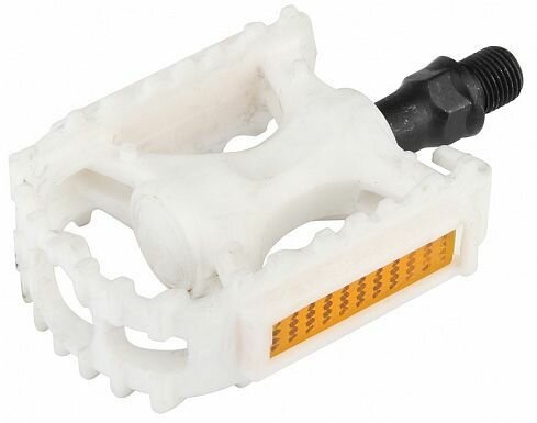 фото Педали для велосипеда FP-628 FEIMIN, ось 1/2" со светоотражателями, пластиковые белые VELOSALE (item:030)