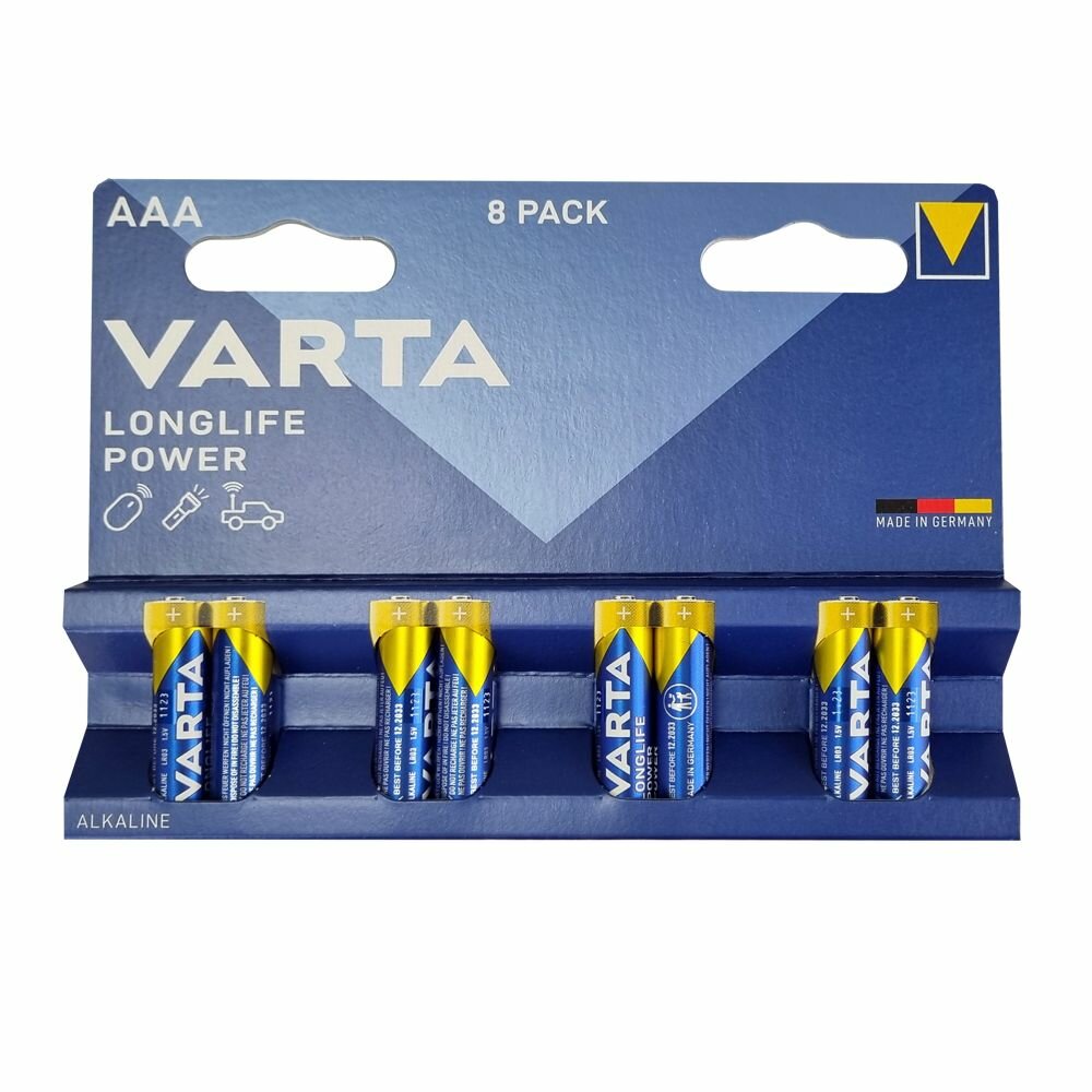 Батарейка Varta LONGLIFE POWER (HIGH ENERGY) LR03 AAA BL8 Alkaline 1.5V (4903)