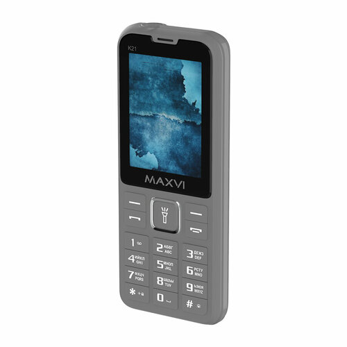 Телефон MAXVI K21, 2 SIM, серый телефон maxvi b6 2 sim маренго