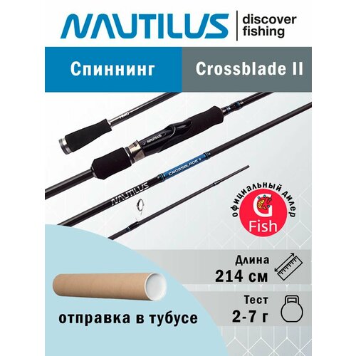 Спиннинг для рыбалки Nautilus Crossblade II CBS-II-702UL 214см 2-7гр