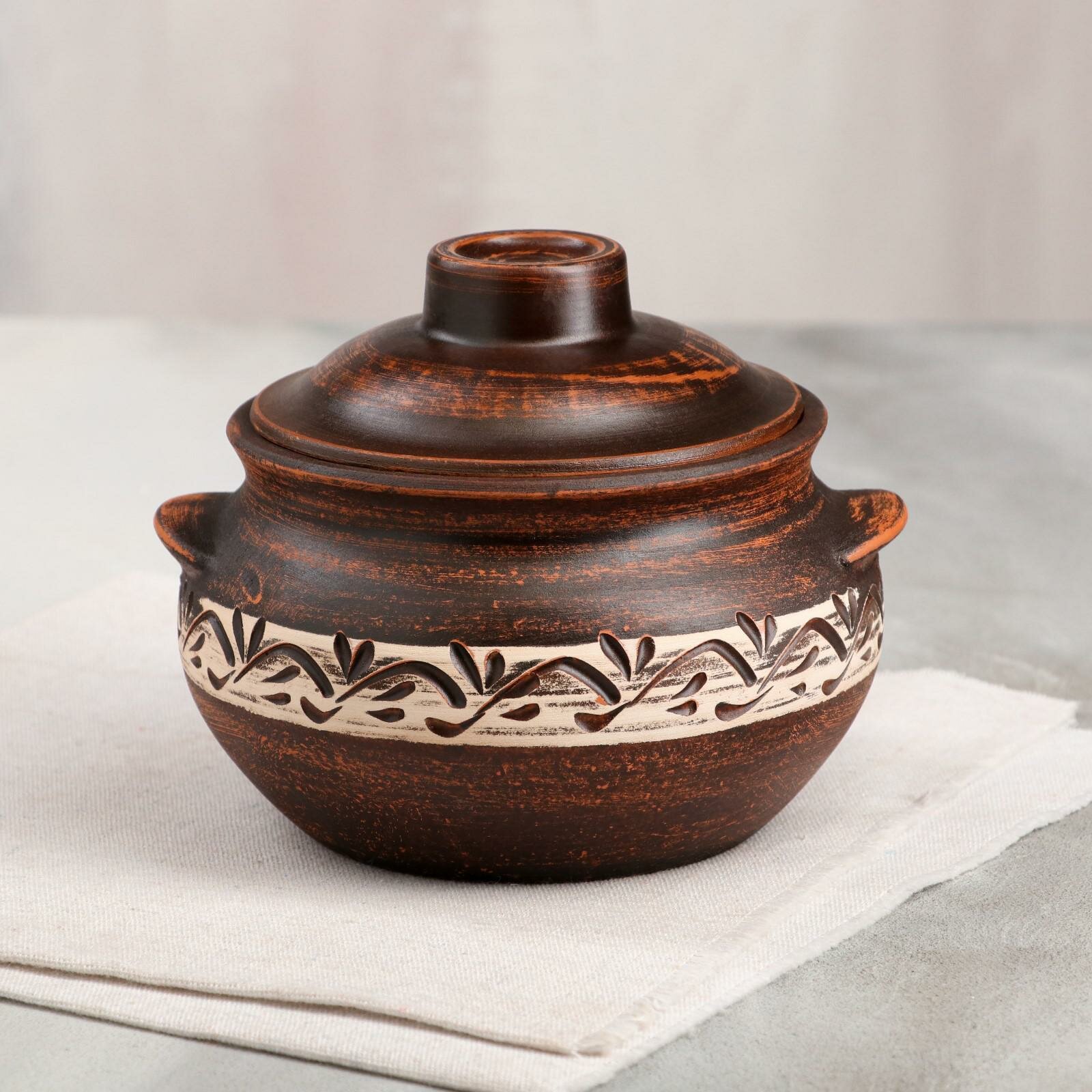 фото Горшок для запекания "Лоли", ангоб, 0.7 л