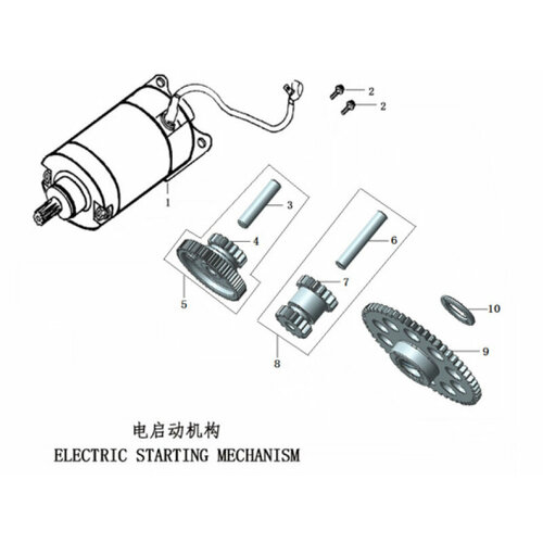 PitBikeClub Шестерня электростартера малая ZS172FMM-5 (PR250) ZS172FMM-7 (CB250RL)