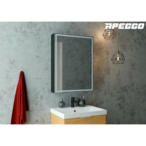 Зеркало-шкаф Apeggo Paola Led 600х800, черный