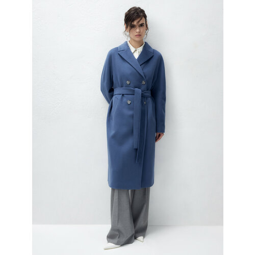 Пальто Pompa, размер 52, синий пальто pompa размер 52 бежевый