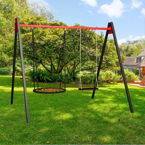 Уличные качели Sv Sport Maxi (рама + качели-гнездо Grad + качель деревянная на цепях) Длина:2,4 м Щит баскетбольный: Нет Диаметр:0,8 м