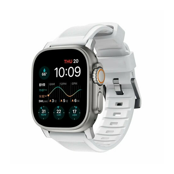 Ремешок Nomad Rugged Strap для Apple Watch 49/45/44/42 мм (NM01572585) white/silver
