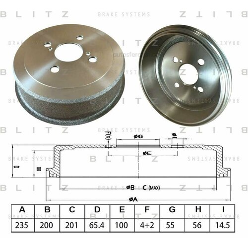BLITZ BT0160 Барабан тормозной