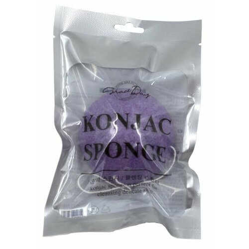 Grace Day Спонж, Konjac Sponge, фиолетовый, 1 шт. спонж для душа daily concepts your konjac sponge turmeric 1 шт