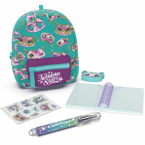 Серия Lilya Набор канцелярских принадлежностей в мини-рюкзачке ручка ластик наклейки блокнот 11453-2_NSDA 967₽