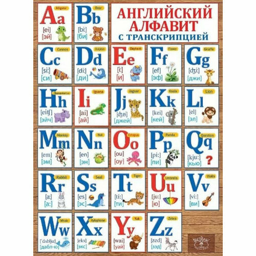 Плакат Английский алфавит с транскрипцией, изд: Горчаков 460228994130000952 английский алфавит разрезной с транскрипцией